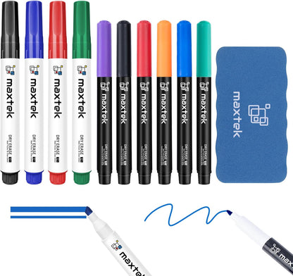 maxtek Low Odor Dry Erase Markers Chisel Tip, Whiteboard Markers Set 4 Count with 1 Magnetic Eraser