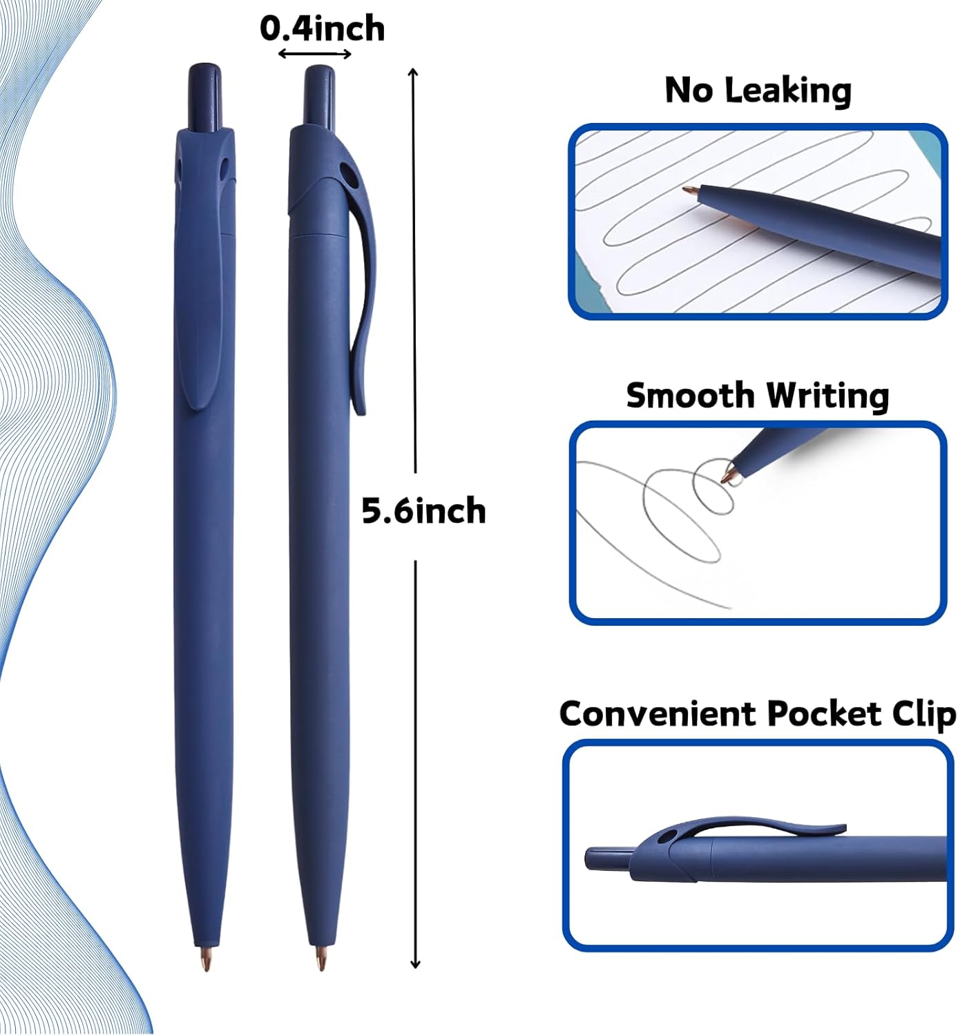 BallPoint Pens, 50 Pack (BLACK Ink),Bulk Pens, Black Barrel,Click Pens for Office Home and School, Retractable Ballpoint Pens, Medium Point, 1.00MM (Black)