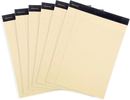Mintra Office Colorful Legal Pads - Includes 2 Blue, 2 Pink, and, 2 Green Writing Pads, Micro Perforated Lined Sheets, Ideal for Professional & Personal Use, 5"x8" Narrow Ruled, 6 pack Basic Pastel