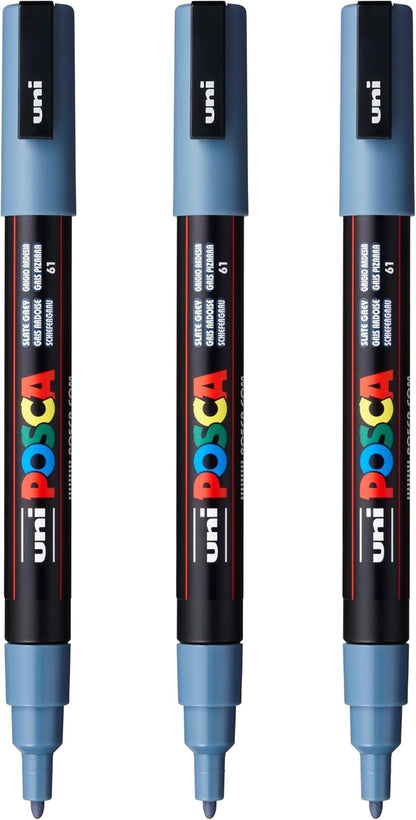 posca PC-3M Water-Based Paint Markers, Reversible Fine Tip (0.9-1.3mm), Pink, 3 Count