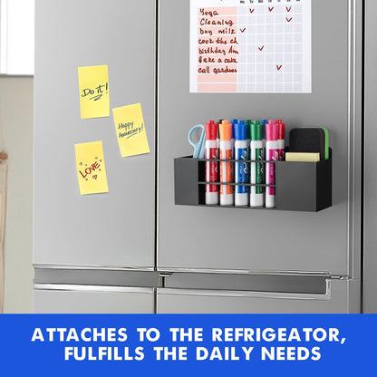 Magnetic Dry Erase Marker Holder for Whiteboard, Wall Mount Pen Holder for Refrigerator, Clear Pencil Holder for Fridge, Strong Magnet Locker Organizer for Classroom, Office