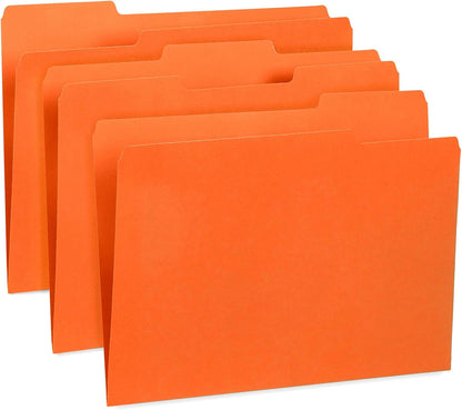 File Folder, 1/3 Cut Tab, Letter Size, Yellow, Great for Organizing and Easy File Storage, 100 Per Box