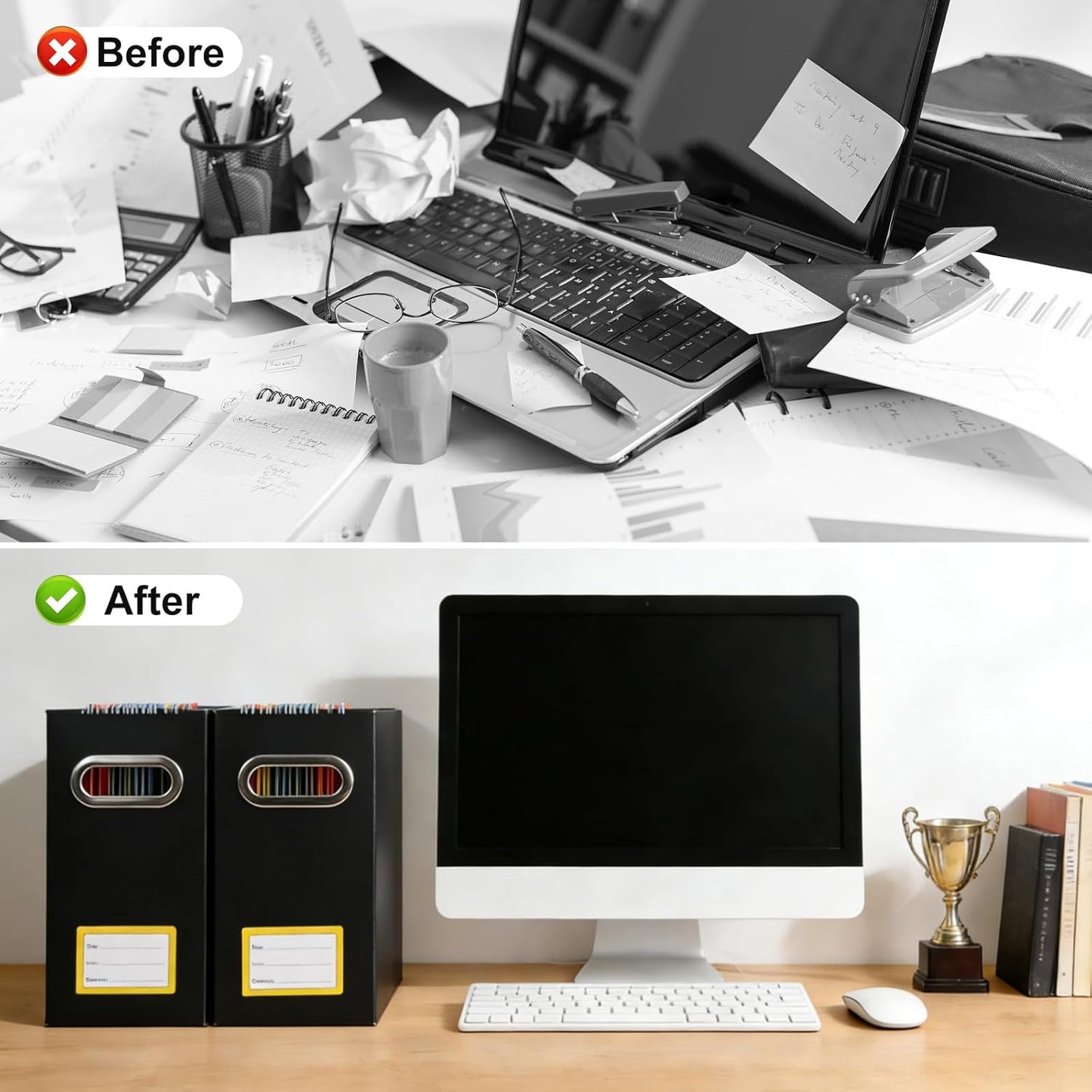 Collapsible File Organizer Box with Handle, Filing Organizer for Home or Office, Small Portable File Box(1 Pack, White)