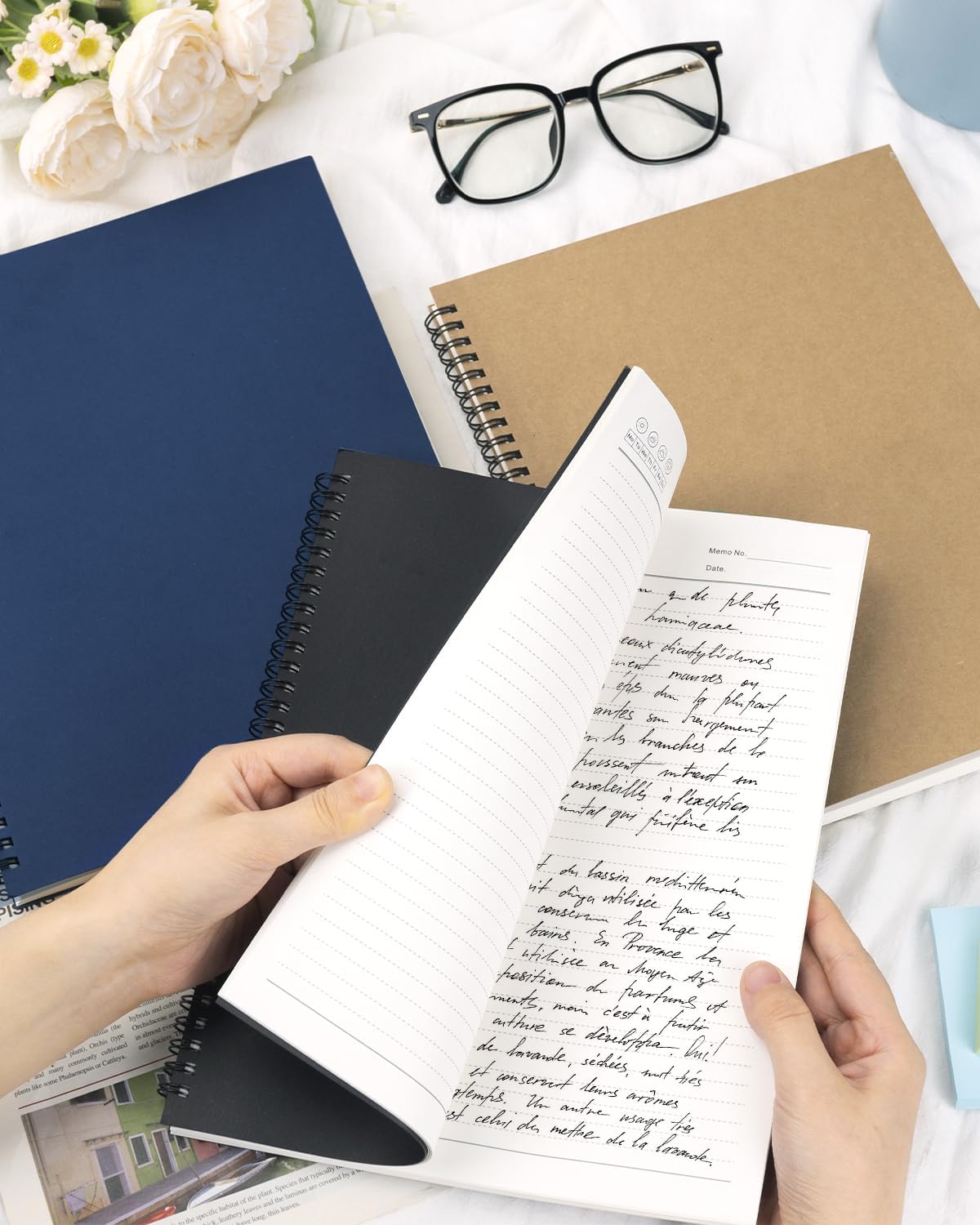 Dynta 3Packs Large Spiral Notebooks 8.5 "x 11" Lined College Ruled Journals for Work, School, Good for Students and Office, 160 Pages/80 Sheets with 100 GSM Lined Paper(3 Colors)