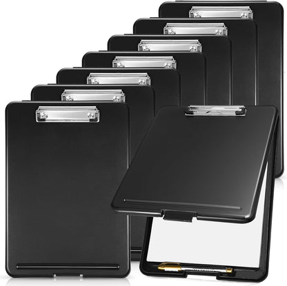 Geyee 16 Pcs Clipboard with Storage Plastic Foldable Nursing Clipboard Storage with Pen Holder 9. 5 x 13. 4 Inch Foldable Clip Board with Low Profile Clip for Student Teacher Nurse Office Supplies