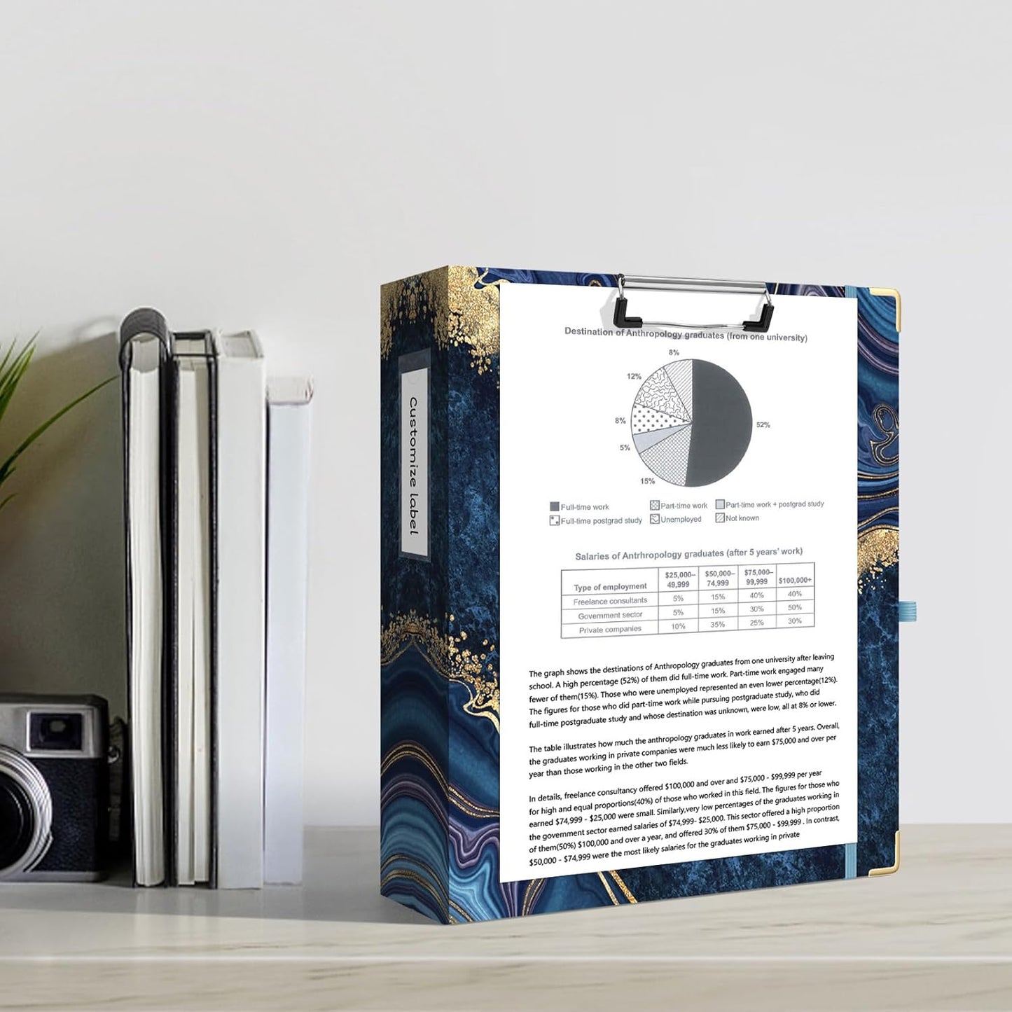 Ospelelf Binder 3 Ring 1 Inch, Floral Round Ring Clipboard Binder for Letter Size with 5 Tab Dividers, File Folder Labels, for School and Office Supplies