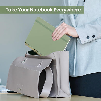 Taja Spiral Lined Notebook, 8.5"x11" Notebooks for Work, Large A4 Journal for Women & Men, College Ruled Journaling Notebook for Writing, Plastic Cover Spiral Journal, Green