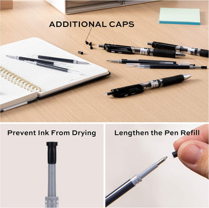 deli Gel Pens, 50 Pcs Retractable Pens Black Ink, Medium Point Pen 0.7mm, Smooth Writing, Fast Dry, No Bleed for Journaling Note Taking, Home School Office Supplies