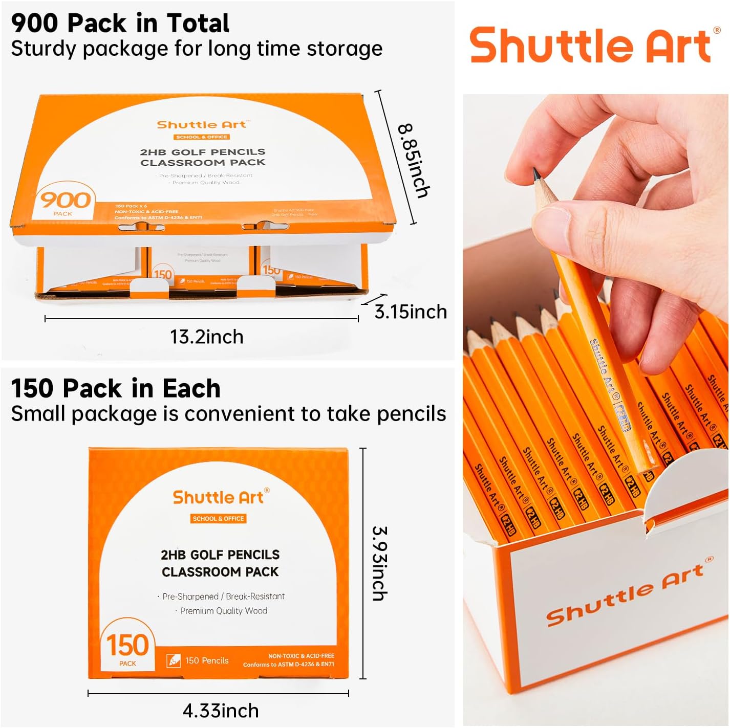 Shuttle Art 108 Pack Golf Pencils With Erasers, #2 HB Pencils Bulk, 3.5” Mini Pencil, Pre-Sharpened Small Pencil for Kids Teachers Classroom Games, Back to School Supplies