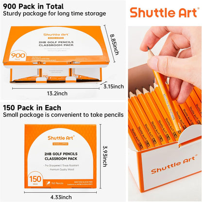 Shuttle Art 108 Pack Golf Pencils With Erasers, #2 HB Pencils Bulk, 3.5” Mini Pencil, Pre-Sharpened Small Pencil for Kids Teachers Classroom Games, Back to School Supplies