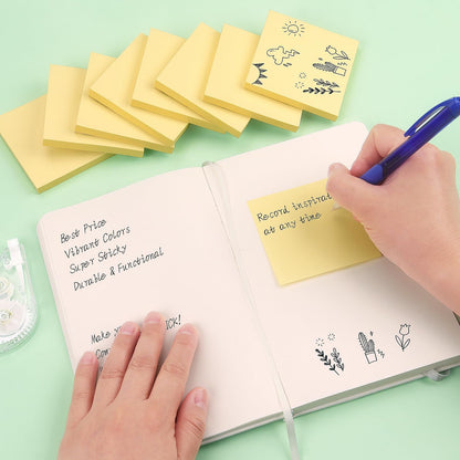 Sticky Notes 3x3 Self-Stick Notes Bright Colors Sticky Notes 8 Pads 80 Sheet/Pad (Blue)