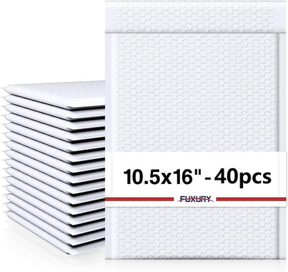 Fuxury Bubble Mailers 10.5x16 Inch 40 Pack Self Seal Padded Envelopes Waterproof Mailing Envelopes Bubble Padded Cushioning Padded Mailers Bubble Bags for Packaging Small Business Large #5 Black