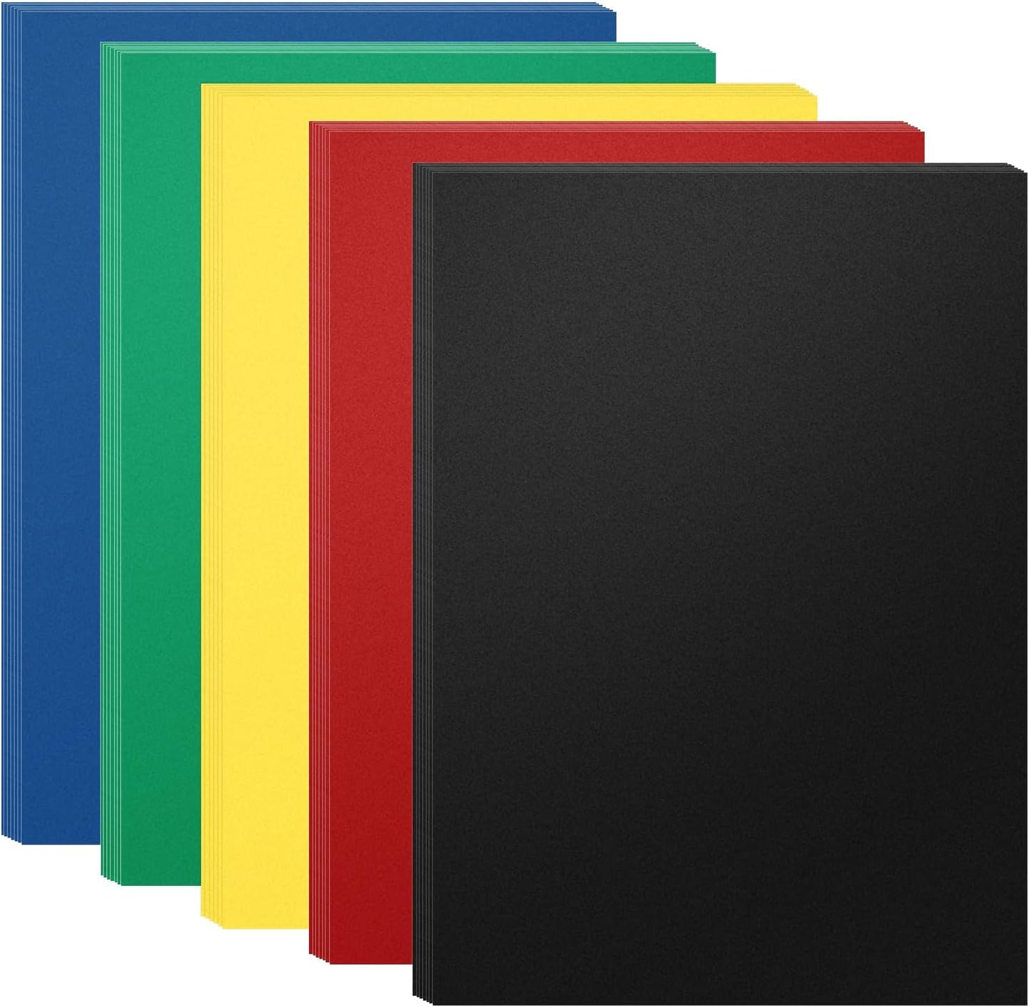 HOUYEE 100 Pack 16 Mil Poly Binding Covers,Sand Texture Binding Presentation Covers,8.5x11 Inches,Letter Size,Black,Square Corners,Un-Punched