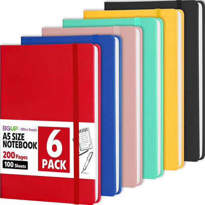 12 Pack Lined Journal Notebook for Work, 200 Pages, Medium 5.5 in x 8.3 in, A5 College Ruled, Hardcover Journaling Notebooks for Writing, Note Taking, Fit for Business Work School Home (Black)