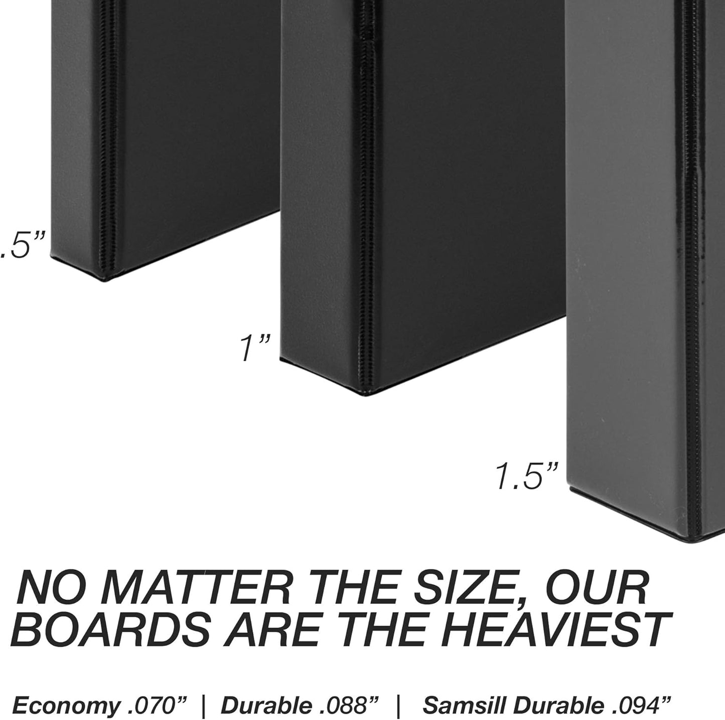 Samsill Durable 4 inch 3 Ring Binder, D Ring Binder, 100% Recycled Chipboard, Black, 2 Pack