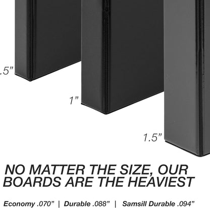 Samsill Durable 4 inch 3 Ring Binder, D Ring Binder, 100% Recycled Chipboard, Black, 2 Pack