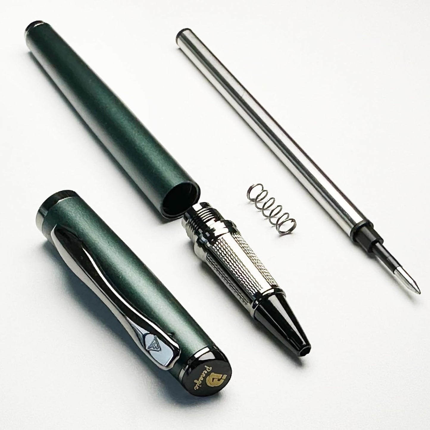 Penagic Luxury Rollerball Pen, Black Ink, Fine Point, Unisex, Professional Writing Pen, Set of 1 with 2 Refills