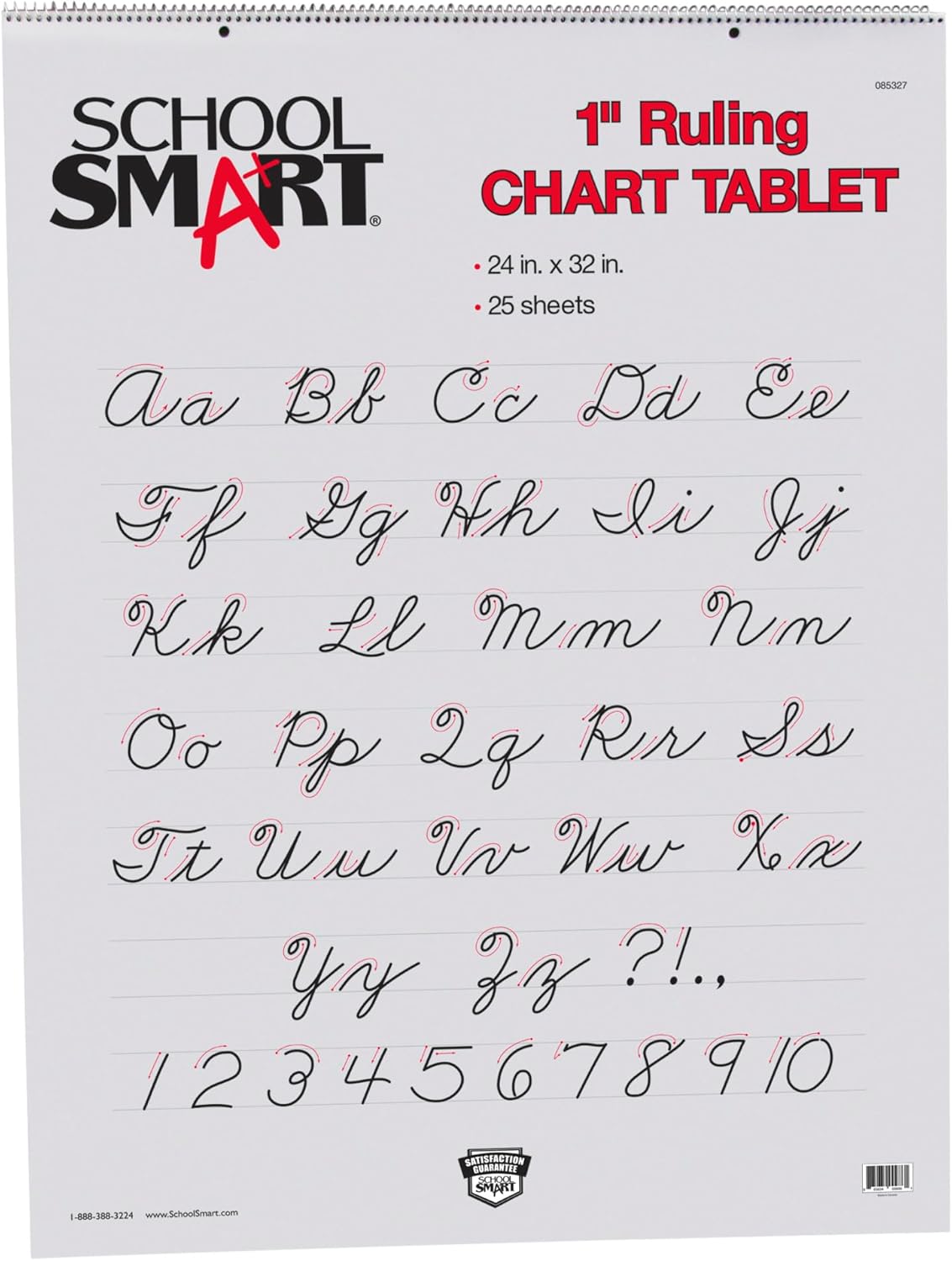 School Smart Chart Paper Pad, 32 x 24 Inches, 1-1/2 Inch Rule, 25 Sheets