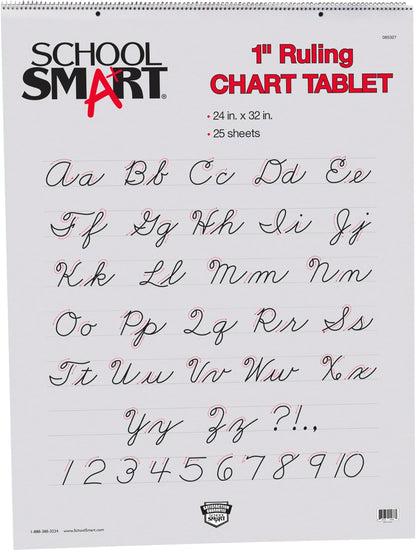 School Smart Chart Paper Pad, 32 x 24 Inches, 1-1/2 Inch Rule, 25 Sheets