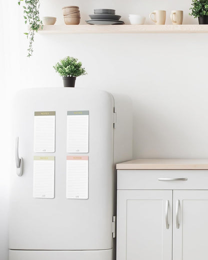 Beautiful Magnetic Notepads for Fridge - Set Of 4 Modern Note Pads With Lined Pages to Easily Write Notes & Make Grocery/Shopping Lists - The Perfect To Do Pad w/ Strong Magnets for Your Refrigerator