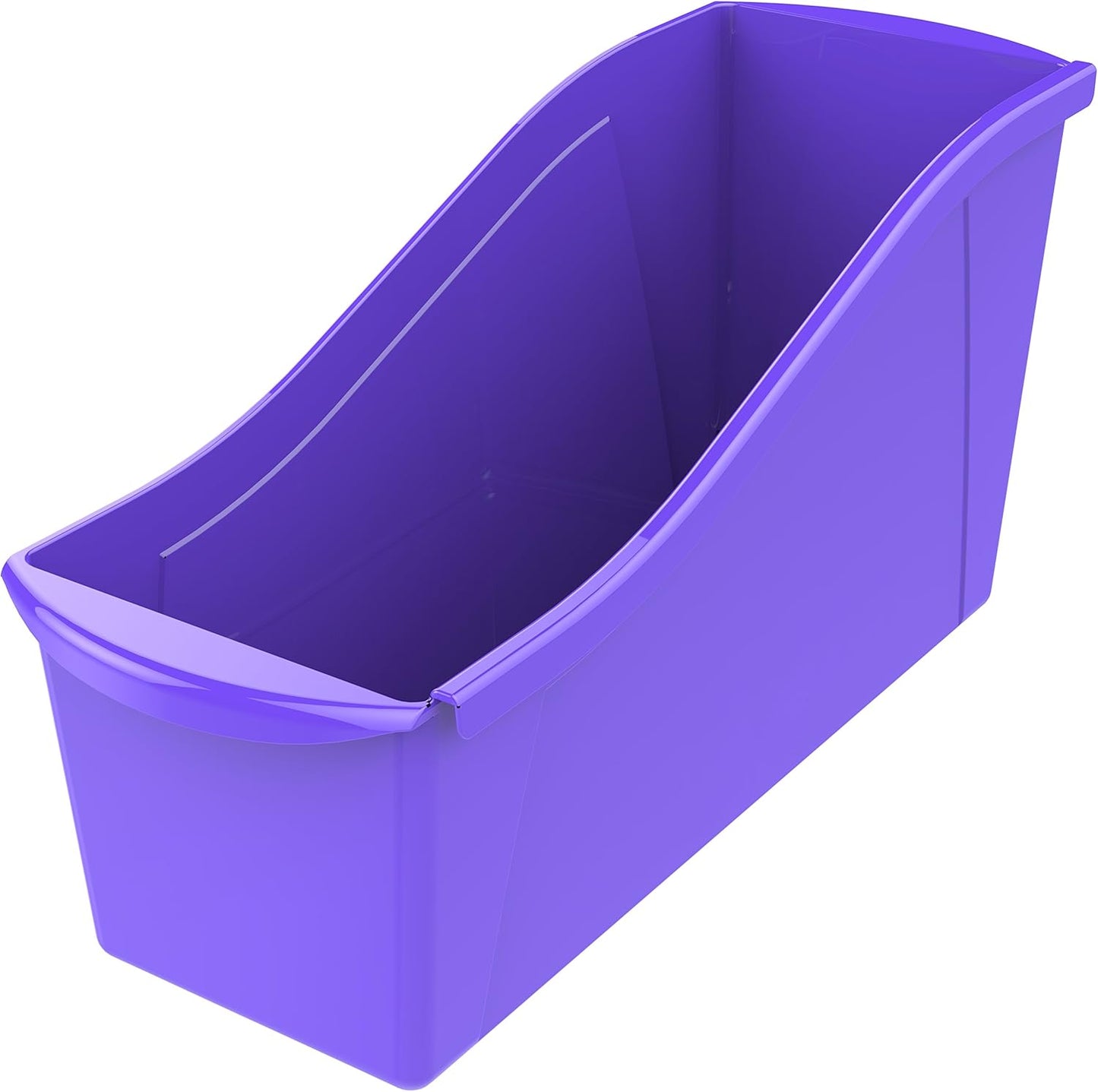 Storex Large Book Bin, Interlocking Plastic Organizer for Home, Office and Classroom, STEM Assortment, 6-Pack