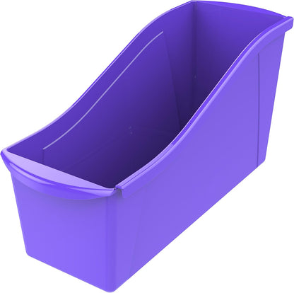 Storex Large Book Bin, Interlocking Plastic Organizer for Home, Office and Classroom, STEM Assortment, 6-Pack