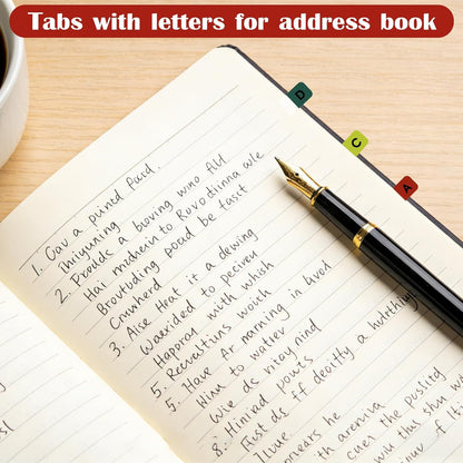 390 Pcs A-Z Sticky Alphabet Tabs, Colorful Stick On Notebook Tab, Self Adhesive Book Tabs for Annotating Books, Letter Index Tab for Notebook Textbook Dictionary Filing