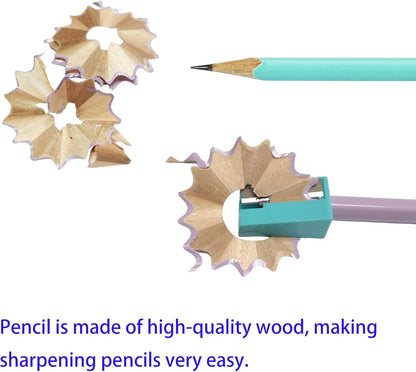 72PCS Corlorful Wooden cased Pencils for Kids with Erasers, Wood Wedding Golf for School,Drawing,Gift (72PCS) (Fruit, 72)