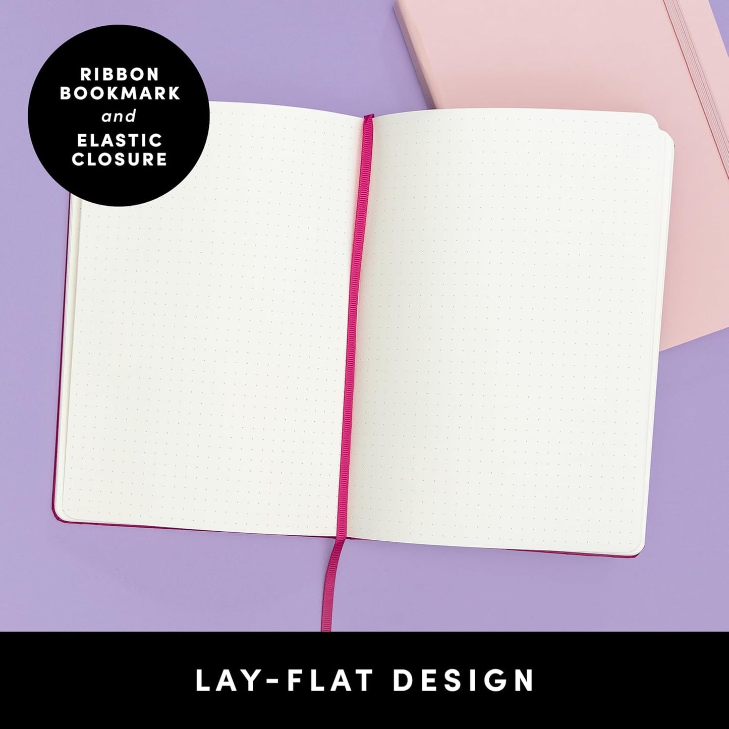 PAPERAGE Lined Journal Notebook, (Black), 160 Pages, Medium 5.6 in x 8 in - 100 GSM Thick Paper – Hardcover Journaling Notebook for Work, School & Note Taking
