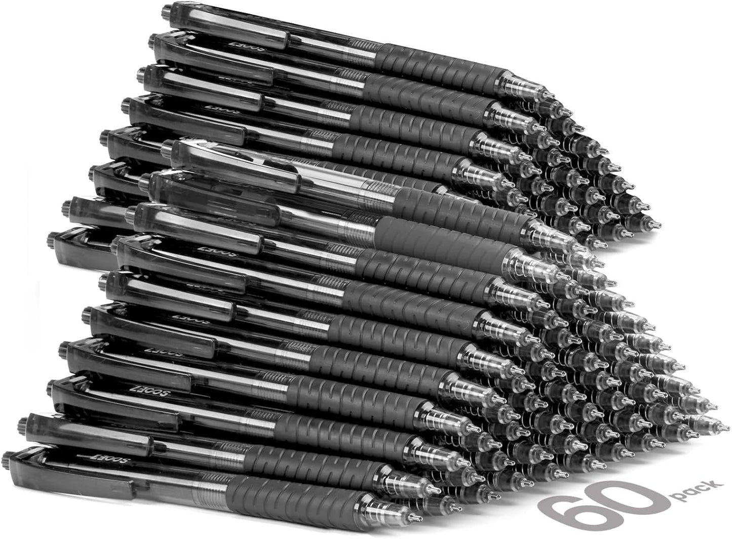 Sooez 40 Pack Bulk Pens Ballpoint, Smooth Writing Pens with Soft Grip, Retractable Black Ink Pens, Medium Point 1.0mm Pen for Journaling, Ballpoint Pen Office Supplies for Nurse, Server, Note Taking