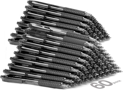 Sooez 40 Pack Bulk Pens Ballpoint, Smooth Writing Pens with Soft Grip, Retractable Black Ink Pens, Medium Point 1.0mm Pen for Journaling, Ballpoint Pen Office Supplies for Nurse, Server, Note Taking