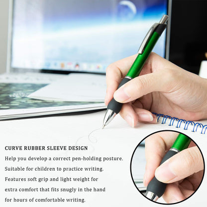 MiSiBao Retractable Ballpoint Pens Black Ink 1mm Medium Point Work Pen Smooth Writing for Men Women Office Business(12 count+4refills)