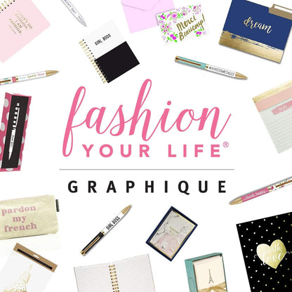 Graphique Jotter Notepad, Brush Strokes Design – 4.5" x 5.5" x 1”, 250 Lined Pages with “Notes” at the Top Embellished in Gold Foil – Cute Journal for Leaving Messages and Taking Notes