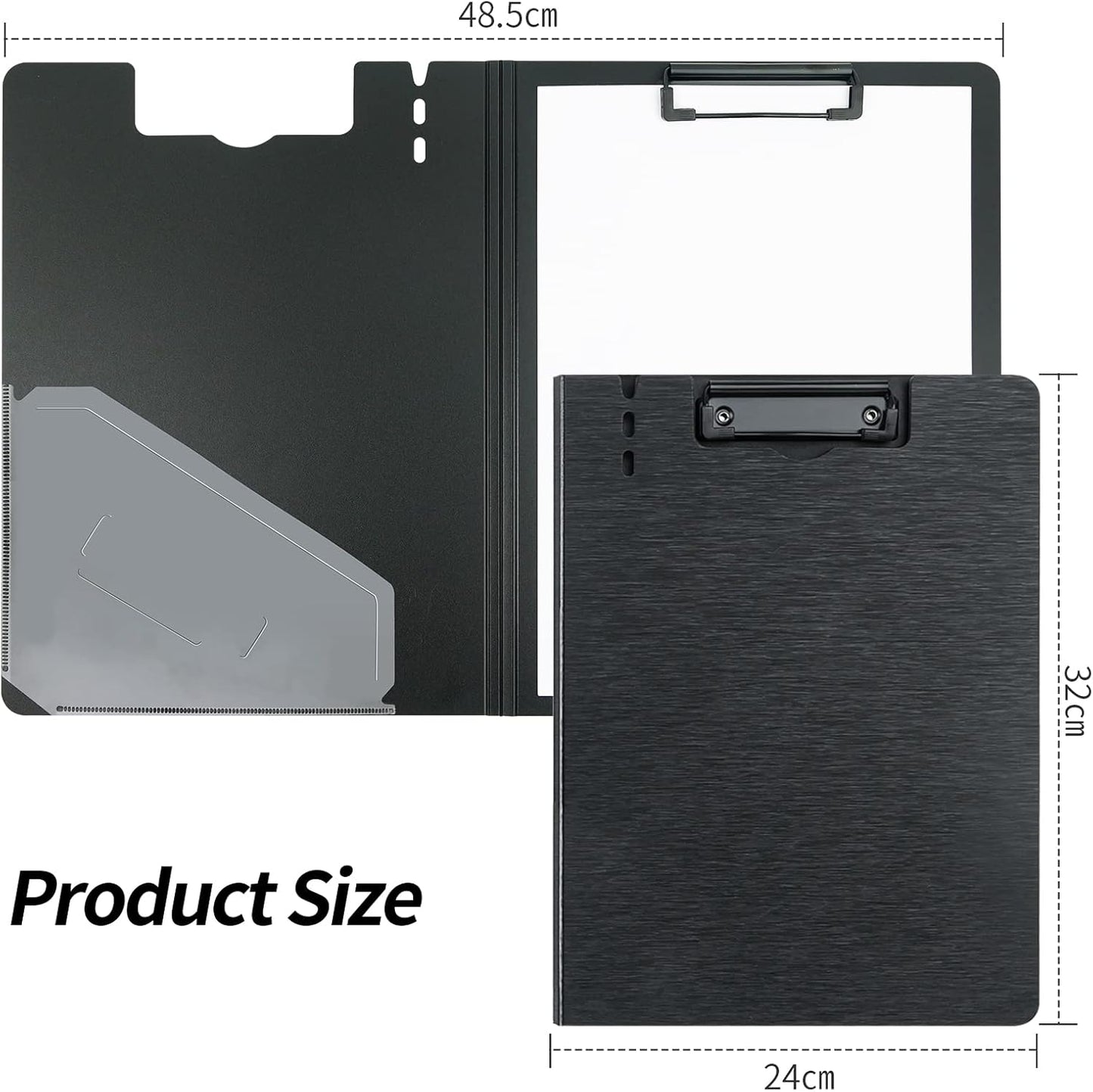 A4 Clipboard Folder,10 Pack Foldable Clipboards with Pocket for Business,Office,School or Restaurant (Black)