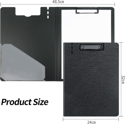 A4 Clipboard Folder,10 Pack Foldable Clipboards with Pocket for Business,Office,School or Restaurant (Black)