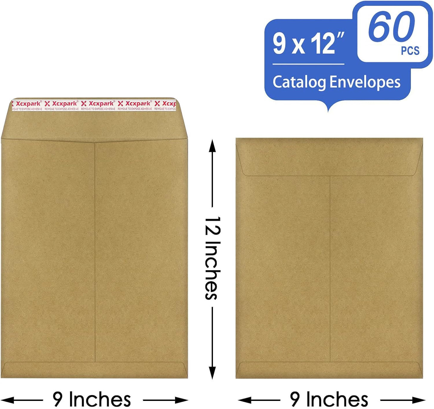 Xxcxpark 250 PCS 6x9 inches Security Catalog Envelopes Printable Self Seal Envelopes, Anti Tear brown Kraft Envelopes for Invitation Cards, Pictures, Photos, Documents