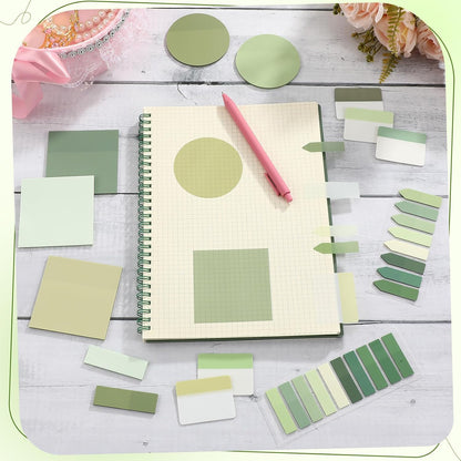 Glenmal Transparent Sticky Note Set 910 Sheets Translucent Clear Self-Adhesive Sticky Notes Bulk Gradient Color Waterproof for Bible Tabs Book Tabs Office Study Supplies Book Annotation (Pink)