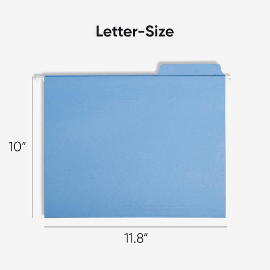Smead FasTab Hanging File Folder, 1/3-Cut Built-in Tab, Letter Size, Red, 20 Count (64096)