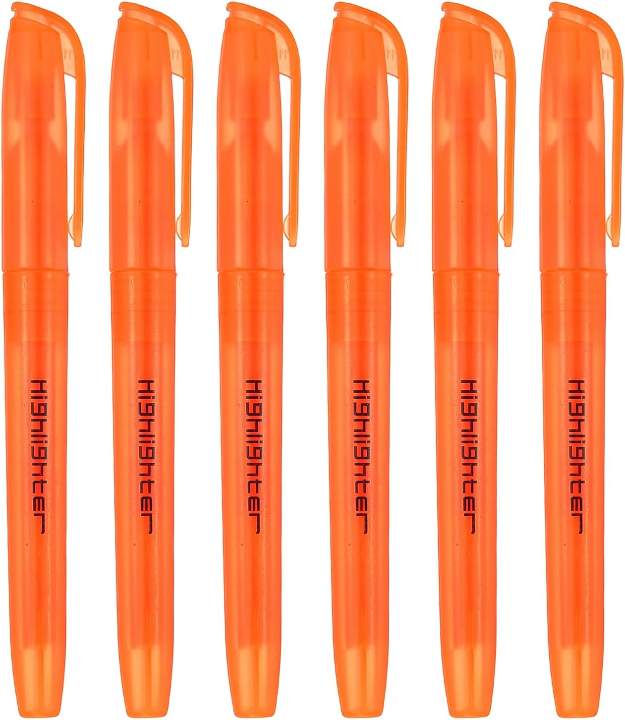 PATIKIL Blue Highlighter, 6 Pack High Lighters No Bleeds Highliters Pens Neon Clear View Bright Quick Dry Pocket Marker Pen Sticks Chisel Tip Cute for Books Office Adults, Transparent