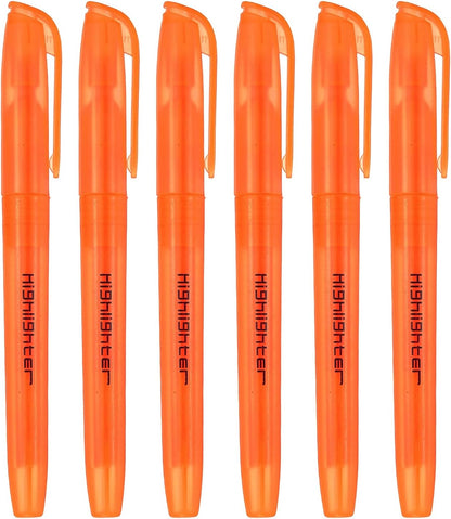 PATIKIL Blue Highlighter, 6 Pack High Lighters No Bleeds Highliters Pens Neon Clear View Bright Quick Dry Pocket Marker Pen Sticks Chisel Tip Cute for Books Office Adults, Transparent