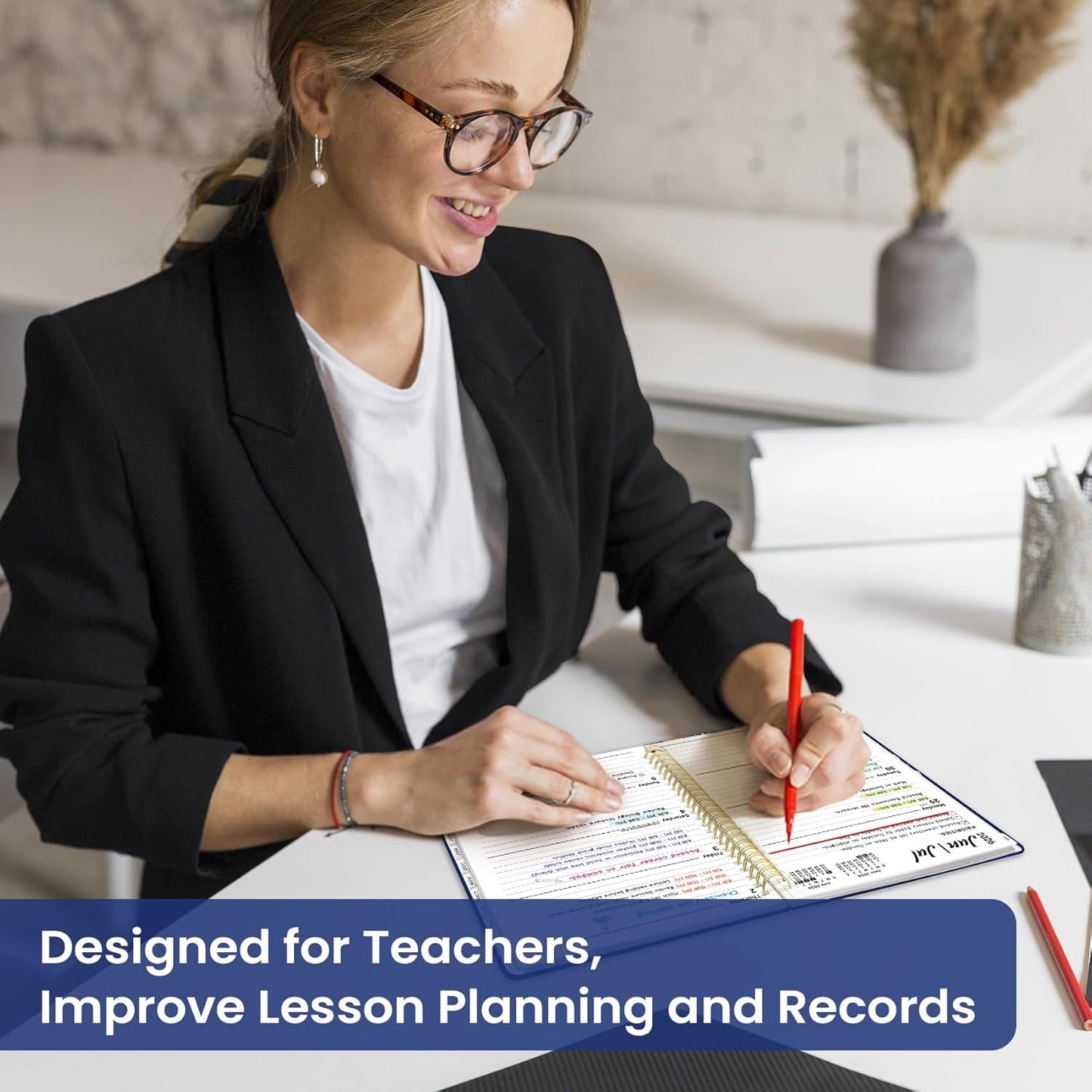 Planner 2026-2027, Academic Year Monthly and Weekly Calendar Planner, Jul 2026 - Jun 2027, Hardcover Teacher Student Planning Agenda book with Tabs, Perfect for School Office Supplies, 6.3" x 8.5" - Wildflowers