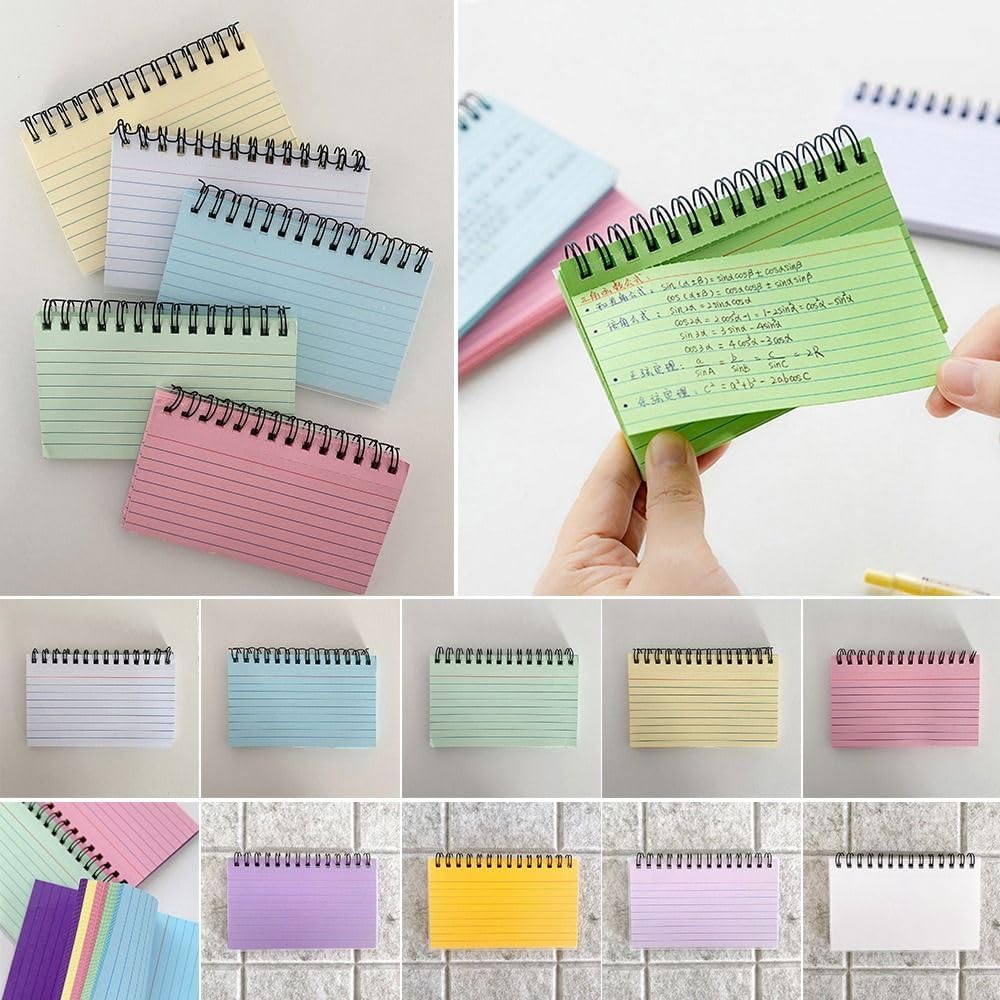 Office Horizontal Line Portable Tearable Memo Pads Notebook Notepad Coil Note Book Journal Diary Planner(Multicolor)