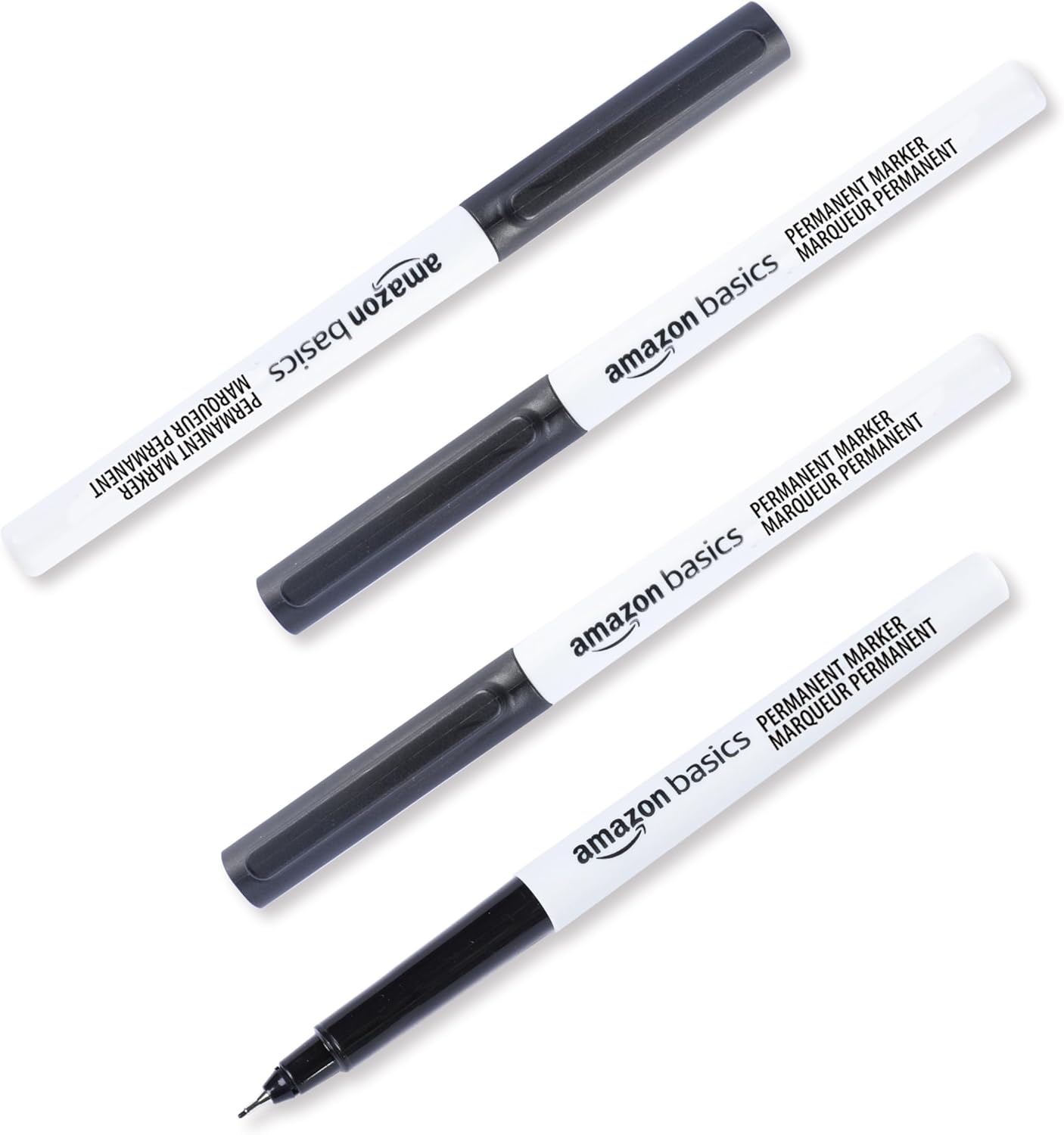 Amazon Basics Ultra Fine Point Permanent Markers for Drawing, Writing and Doodling, Quick Drying, Fade Resistant, Black, 24-Pack