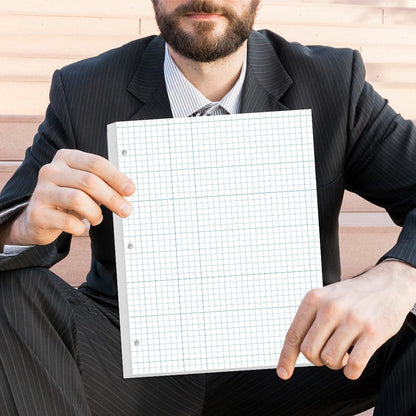 A4 TUL Discbound Grid Filler Paper - 11 Disc Graph Paper, Letter Size 100Sheets / 200Pages Loose-Leaf Paper, 100gsm White Paper, 8.5'' x 11''