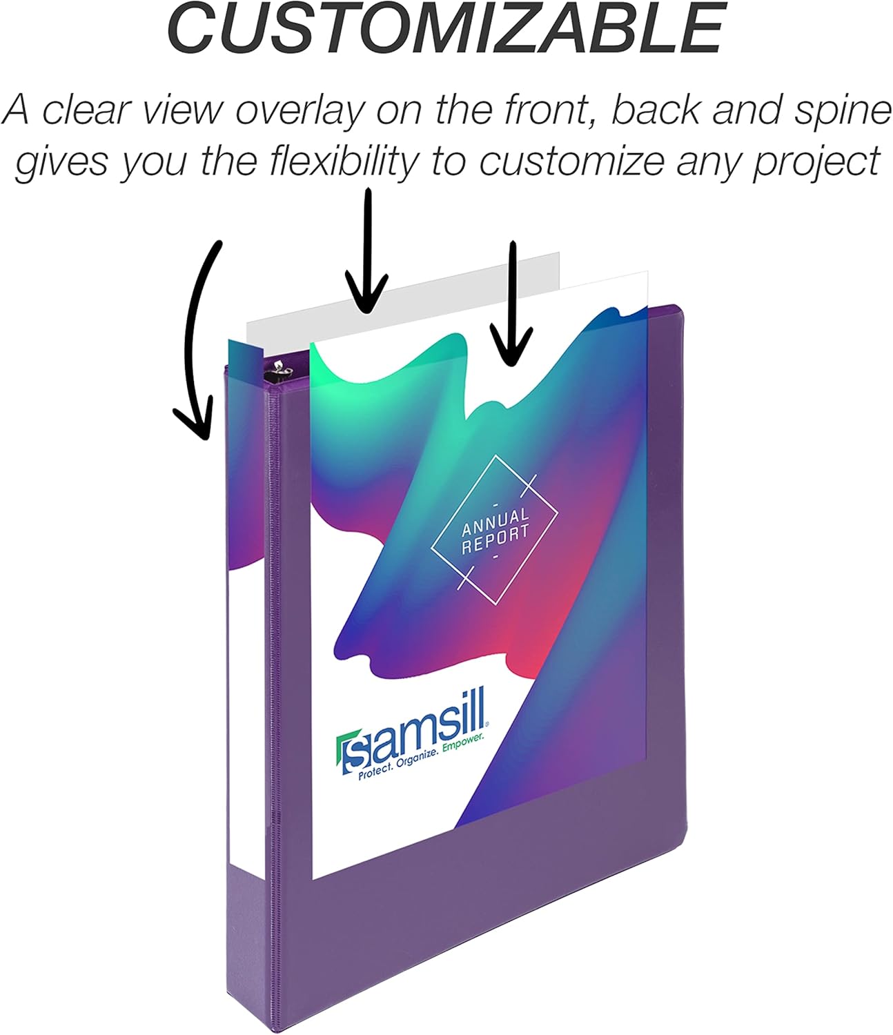 Samsill Durable 4 inch 3 Ring Binder, D Ring Binder, 100% Recycled Chipboard, Black, 2 Pack