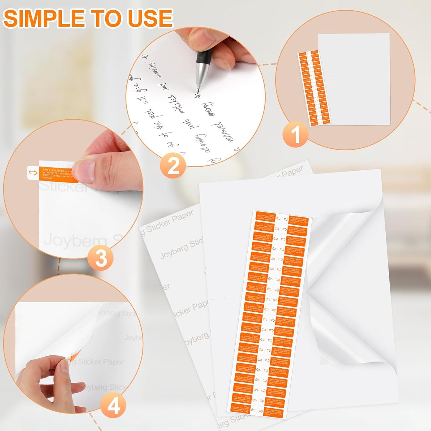 Printable Sticker Paper for Inkjet Printer, 40 Sheets 8.5"x11'' Matte Sticker Printer Paper Full Sheet Labels for Laser/Inkjet Printers, Letter Size