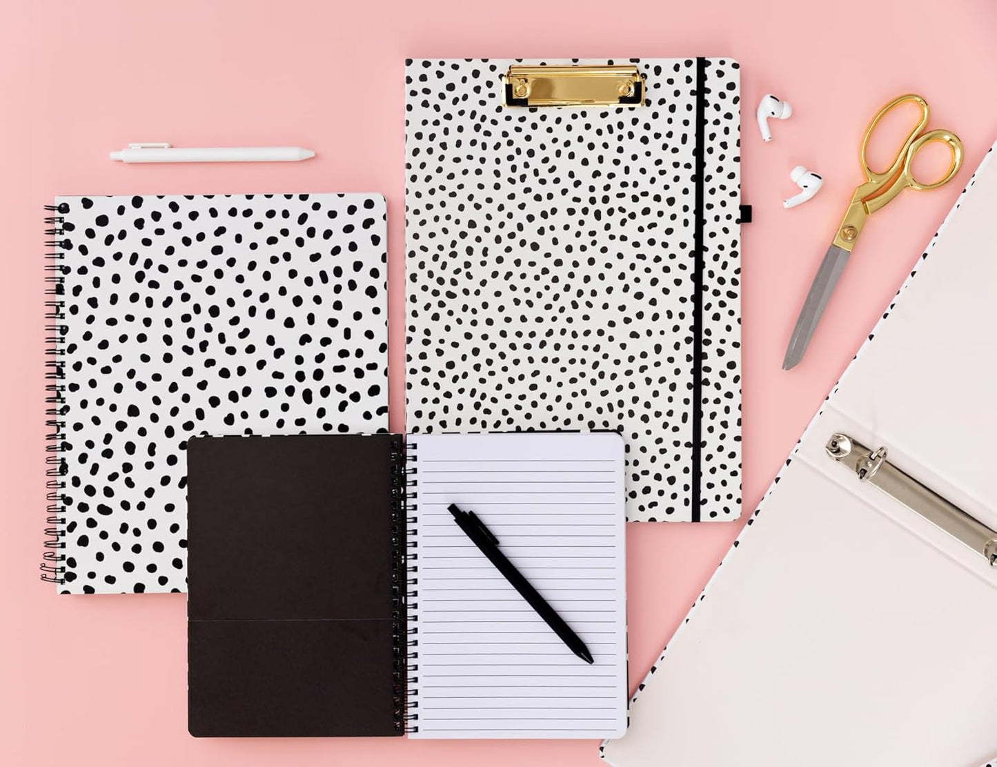 Steel Mill & Co Cute Clipboard Folio with Refillable Lined Notepad and Interior Storage Pocket, Floral Padfolio for Work, Garden Blooms Cream