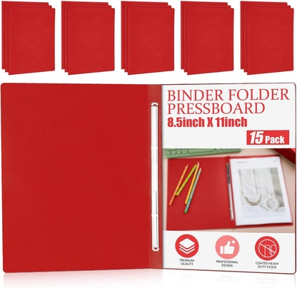 Zhanmai 15 Packs 8.5'' x 11'' Pressboard Report Covers, Metal Prong Fastener with Compressor, Letter Size 3'' Capacity Presentation Report Folder to Neatly Bind Reports, Proposals, Documents(Blue)