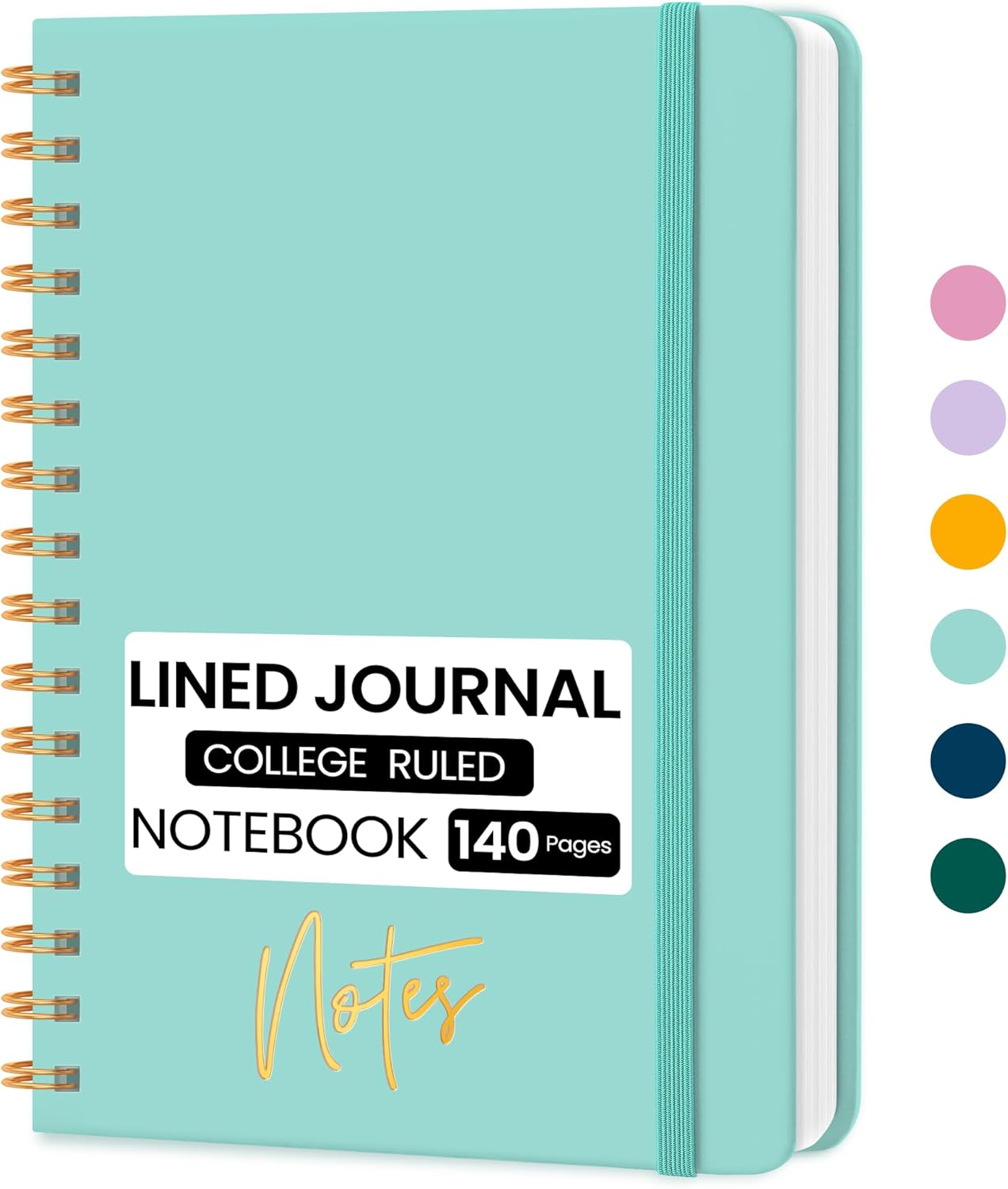 CICPAP Lined Spiral Journal Notebook, A5 College Ruled Notebook for Journaling, Note-Taking, and Daily Planning, Durable Hardcover with an Elegant Design, Purple