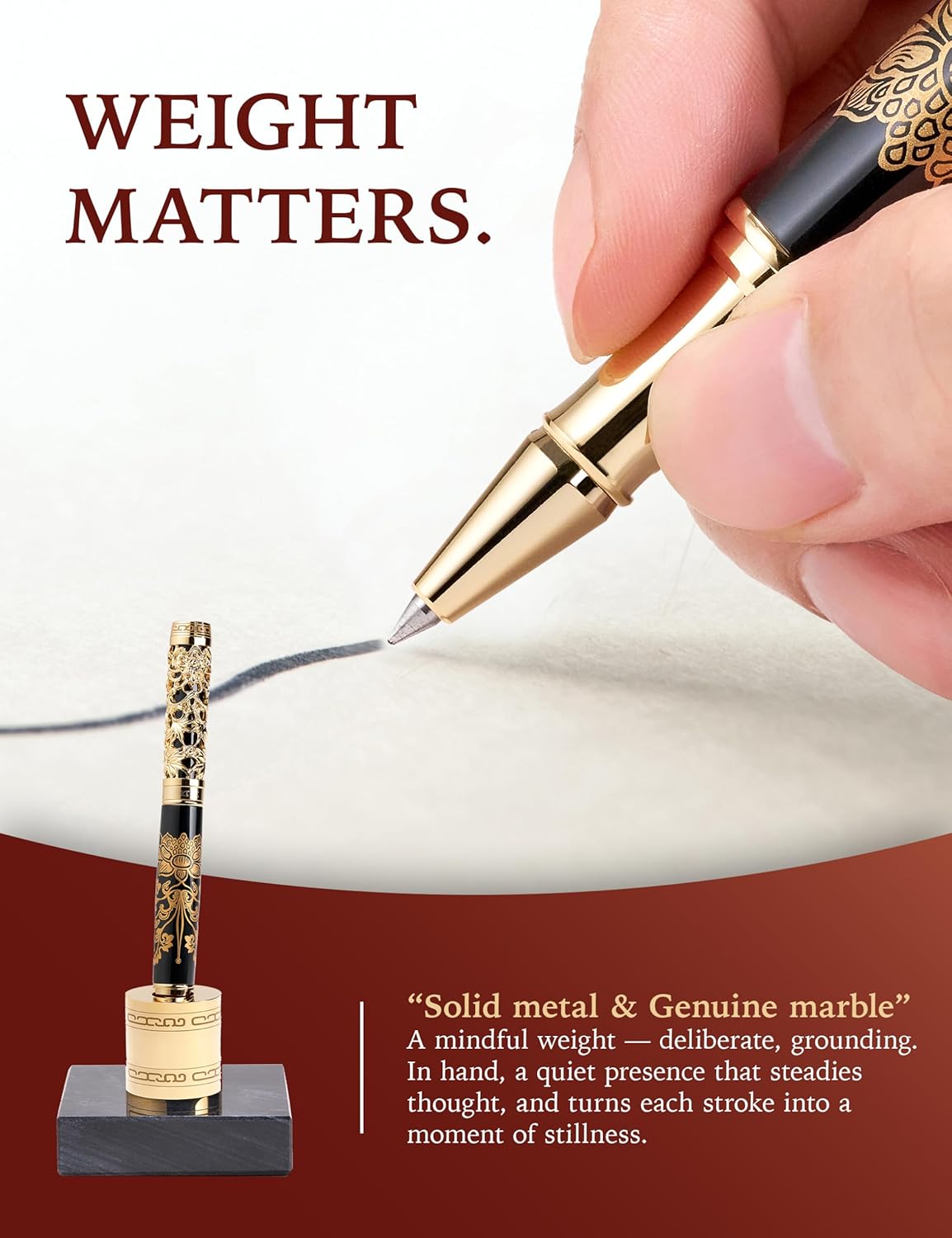 ARTEX Executive Rollerball Pen-Museum Collections-Crafting Timeless Beauty-Luxury Pen Gift & Office Desk Decor, German SCHMIDT refill, Solid Metal Texture